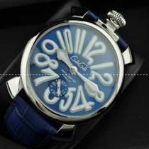 GaGaMILANO ガガミラノ腕時計 日本製クオーツ ブルー ベルト ホワイト インデックス 2針 機械式（手巻き）/夜光効果.162.