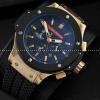 自動巻き Hublotウブロ メンズ腕時計  6針クロノグラフ 日付表示 ラバー 45.82mm サファイヤクリスタル風防.178.
