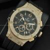 Hublotウブロ メンズ腕時計 日本製クオーツVK 日付表示 ラバー サファイヤクリスタル風防 ダイヤベゼル ゴールド.178.