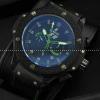 自動巻き 6針クロノグラフ Hublotウブロ メンズ腕時計 日付表示 サファイヤクリスタル風防 ラバー ブラック.178.