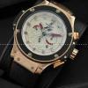 Hublotウブロ メンズ腕時計 自動巻き 6針クロノグラフ 日付表示 サファイヤクリスタル風防 ラバー ゴールド.178.