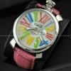 ガガミラノ腕時計 GaGaMILANO  マルチカラーインデックス ガガ ミラノ マヌアーレ クロノ 48 SS(PVD) レザー.162.