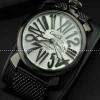 日本製クオーツ ガガミラノ腕時計 GaGaMILANO ブラック マルチカラーインデックス.162.