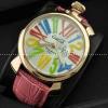 ガガミラノ腕時計 GaGaMILANO 日本製クオーツ マヌアーレ クロノ 48 SS(PVD) レザー 男性用腕時計 クォーツ.162.