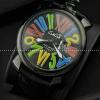 ガガミラノ腕時計 GaGaMILANO 日本製クオーツ インデックス マヌアーレ クロノ 48 SS(PVD) レザー インデックス 男性用腕時計.162.