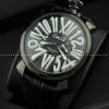 ガガミラノ腕時計 GaGaMILANO 日本製クオーツ インデックス マヌアーレ クロノ 48 SS(PVD) レザー インデックス インデックス.162.