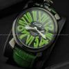 ガガミラノ腕時計 GaGaMILANO  マヌアーレ クロノ 48 SS(PVD) サファイヤクリスタル風防 インデックス レザー.162.
