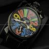 ガガミラノ腕時計 GaGaMILANO ブラック文字盤　 自動巻き レザー.162.