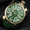GaGaMILANO ガガミラノ腕時計 自動巻き 2針 機械式（手巻き）/夜光効果 グリーン ケース.162.
