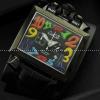 ガガミラノ腕時計 日本製クオーツ GaGaMILANO  サファイヤクリスタル風防  5針 クロノグラフ/日付表示/夜光効果 マルチカラーインデックス.162.
