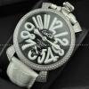 GaGaMILANO ガガミラノ腕時計 日本製クオーツ 自動巻き　2針 ホワイト レザー 機械式（手巻き）/夜光効果.162.