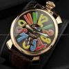 GaGaMILANO ガガミラノ腕時計 日本製クオーツ マルチカラーインデックス 自動巻き 2針 機械式（手巻き）/夜光効果.162.