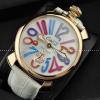 GaGaMILANO ガガミラノ腕時計 2針 機械式（手巻き）/夜光効果 マルチカラーインデックス インデックス ケース.162.