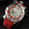 GaGaMILANO ガガミラノ腕時計 日本製クオーツ 6針 クロノグラフ/日付表示 レッド ケース インデックス.162.