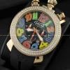ガガミラノ腕時計 GaGaMILANO 日本製クオーツ ダイヤベゼル　6針 ダイヤベゼル マルチカラーインデックス クロノメーター搭載.162.