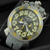 ガガミラノ腕時計 GaGaMILANO 日本製クオーツ　6針 グレー ケース イエロー インデックス.162.