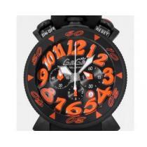 申し分のないガガミラノ クロノ 48mm クォーツ 6054.3 ブラックラバー腕時計.162.