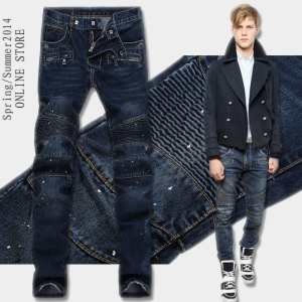 ヒゲと掴み加工 2026秋春 バルマン BALMAIN ジーンズ ジッパー付