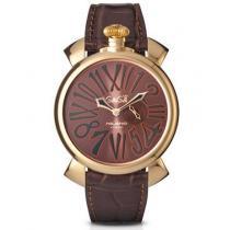 新作　ガガミラノコピー スリム46mm ブラウンレザー　抜群の完成度を誇っている腕時計.162.