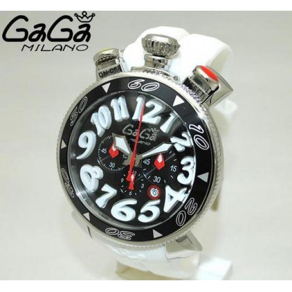 プレゼントにガガミラノ時計コピー クロノ 48mm ホワイト ラバー/シルバー　腕時計.162.