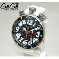 プレゼントにガガミラノ時計コピー クロノ 48mm ホワイト ラバー/シルバー　腕時計.162.