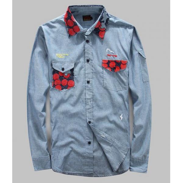 人気ファッション エヴィス コピー男性服デニム長袖シャツ ずっと使えてずっと愛せる逸品！