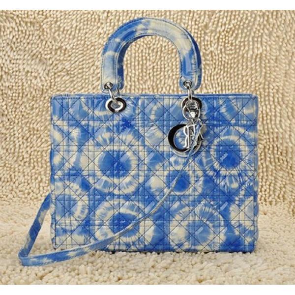 DIORディオール ハンドバッグ　ライトブルー&times;ホワイト  女性憧れる バッグ.58.
