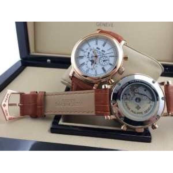 スタイルアップ効果 2026 Patek Philippe パテックフィリップ 機械式（自動巻き）コーティングガラス 6針クロノグラフ 日付表示 男性用腕時計 4色可選.206.