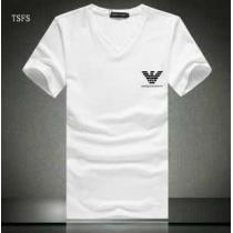 Vネック　首胸ロゴ 2026春夏 ARMANI アルマーニ 半袖Tシャツ 5色可選