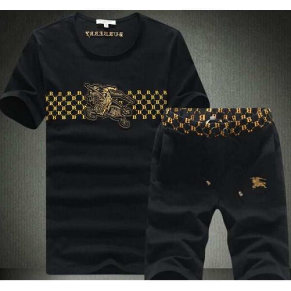 超美品 2026春夏 BURBERRY バーバリー 偽物 半袖Tシャツ 上下セット 2色可選