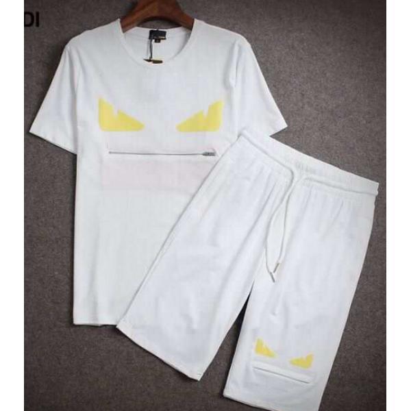 着心地抜群 FENDI フェンディ 半袖Tシャツ 上下セット 3色可選
