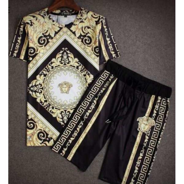 人気ファッション通販 2026春夏 VERSACE ヴェルサーチ 半袖Tシャツ 上下セット