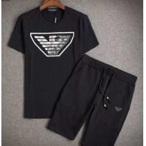 人気が爆発 ARMANI アルマーニ コピー品激安 半袖Tシャツ 上下セット 2色可選