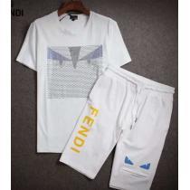 格安！FENDI フェンディ コピー品激安 半袖Tシャツ 上下セット 4色可選