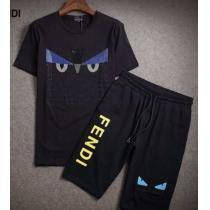 格安！FENDI フェンディ コピー品激安 半袖Tシャツ 上下セット 4色可選