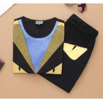2026春夏 FENDI フェンディ  コピー通販 半袖Tシャツ 上下セット 2色可選