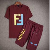 ★安心★追跡付 FENDI フェンディ 偽物 半袖Tシャツ 上下セット 4色可選