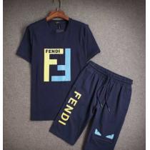 ★安心★追跡付 FENDI フェンディ 偽物 半袖Tシャツ 上下セット 4色可選