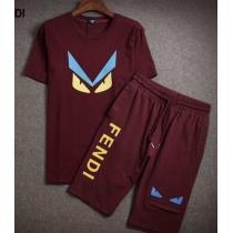 今季 2025春夏 FENDI フェンディ コピー通販 半袖Tシャツ 上下セット 4色可選