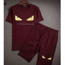 着心地抜群 FENDI フェンディ 半袖Tシャツ 上下セット 3色可選