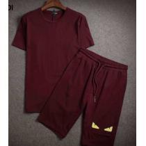 最旬アイテム FENDI フェンディ コピー品激安 半袖Tシャツ 上下セット 3色可選
