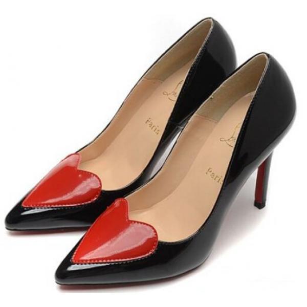 超美品 2026 Christian Louboutinクリスチャンルブタン エナメル革ハート型 ハイヒール ヒール高さ10CM