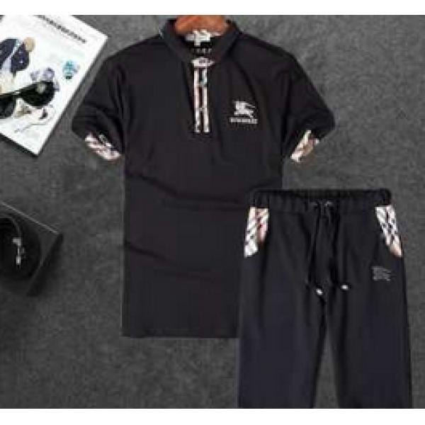 2026 SALE開催 BURBERRY バーバリー コピー商品　半袖Tシャツ 上下セット 2色可選