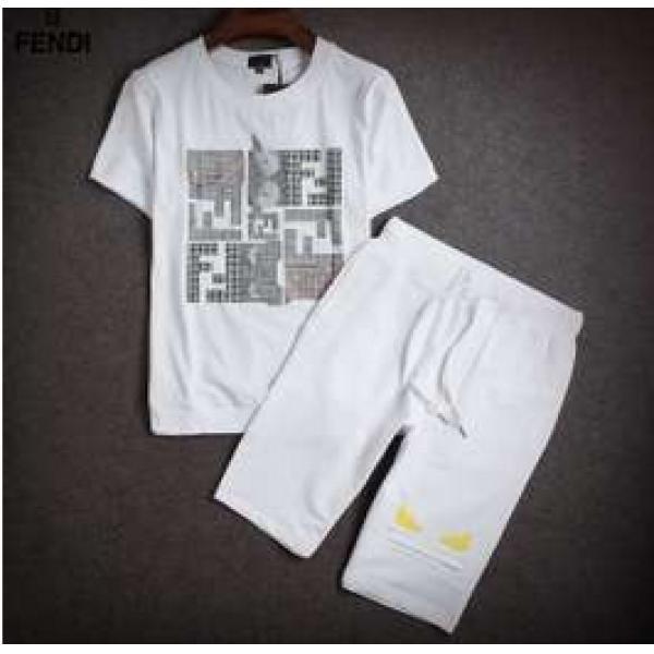 SALE!今季 2026 FENDI フェンディ 半袖Tシャツコピー商品　 上下セット 2色可選