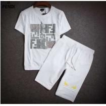 SALE!今季 2026 FENDI フェンディ 半袖Tシャツコピー商品　 上下セット 2色可選