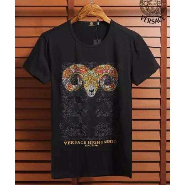◆モデル愛用◆ 2026春夏 VERSACE ヴェルサーチ 半袖Tシャツ 2色可選