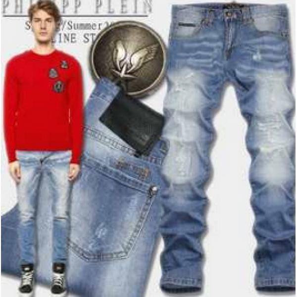 耐久性に優れ新品　2025春夏 PHILIPP PLEIN フィリッププレイン ダメージデニム 