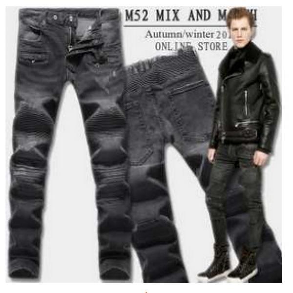 高級感がある商品　2026春夏 BALMAIN バルマン しわのデザイン デニムパンツ スリムフィット