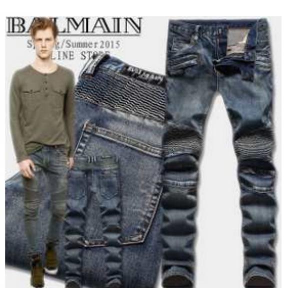 高級感　2026春夏 BALMAIN バルマン 値下げ！ デニムパンツ しわのデザイン