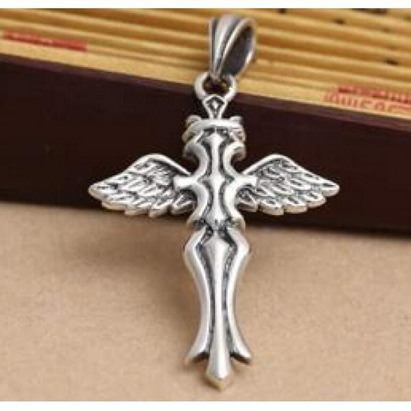 個性 2026 CHROME HEARTS クロムハーツ シルバー925 十字架 ペンダントトップ 男女兼用